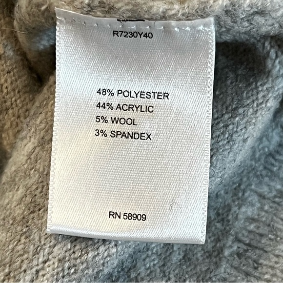 A Loves A Wool Blend Mock Neck Long sleeve Pleated Puff Shoulder S Gray - Picture 11 of 11